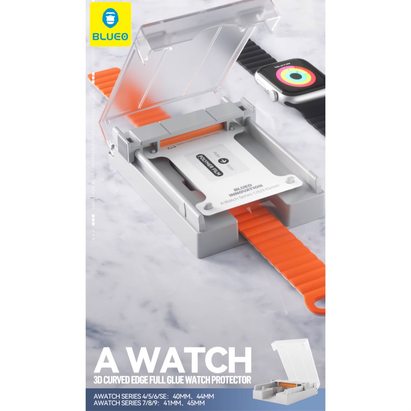 گلس ، محافظ صفحه بلو اپل واچ با کیت نصب اتوماتیک Blueo Apple Watch With Applicator